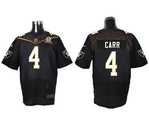 Nike Raiders #4 Derek Carr Black 2016 Pro Bowl Men's Stitched NFL Elite Jersey